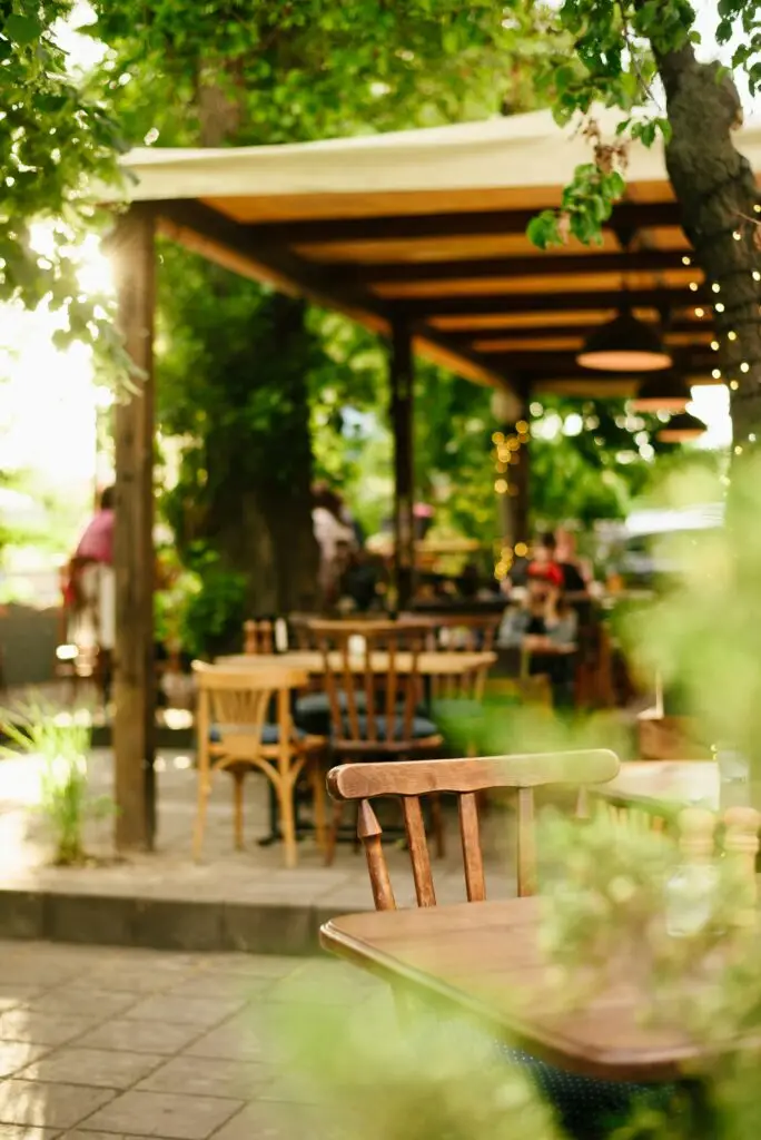 Biergarten eines Restaurants
